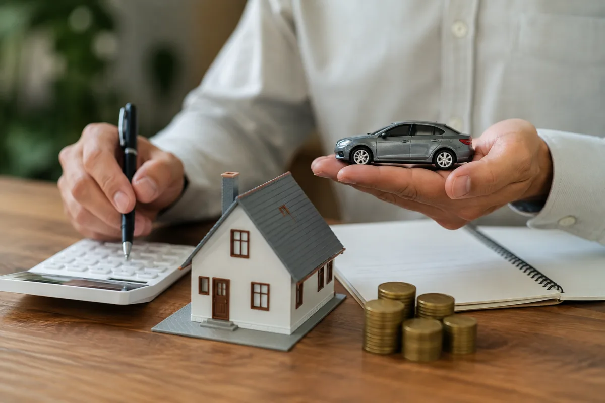 Tout comprendre sur le rachat de crédit pour propriétaire sans y laisser son patrimoine Gros plan sur un contrat d'emprunt immobilier annoté au stylo et une calculette scientifique